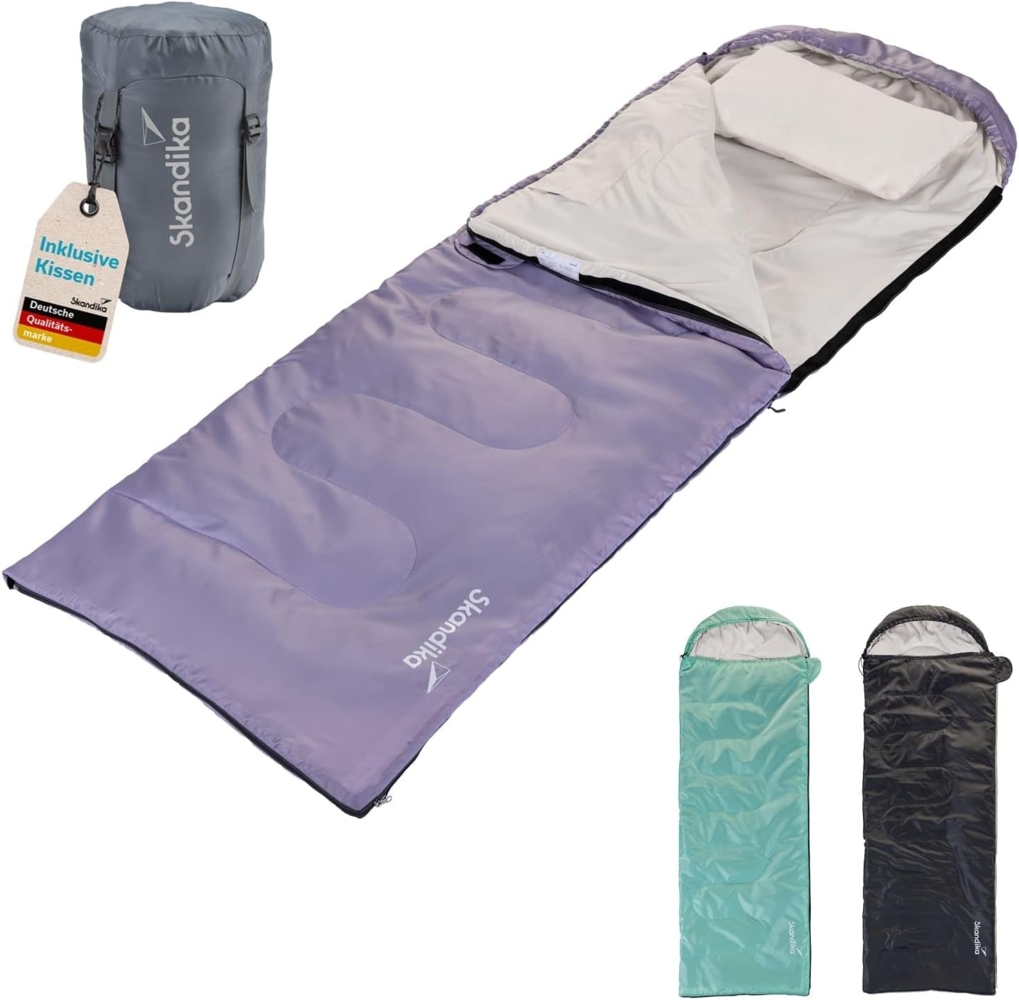 Skandika Schlafsack Skye, mit Kissen, koppelbar, 220 x 75 cm, 250g/m² Mikrofaserfüllung Bild 1