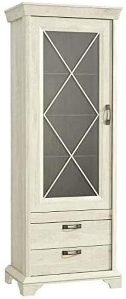 FORTE Kashmir Vitrine, Holzwerkstoff, Weiß/Beige, 78 x 210,3 x 48,2 cm Bild 1