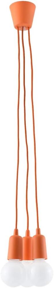 Pendelleuchte, Orange, PVC, 3-Flammig, H 90 cm Bild 1