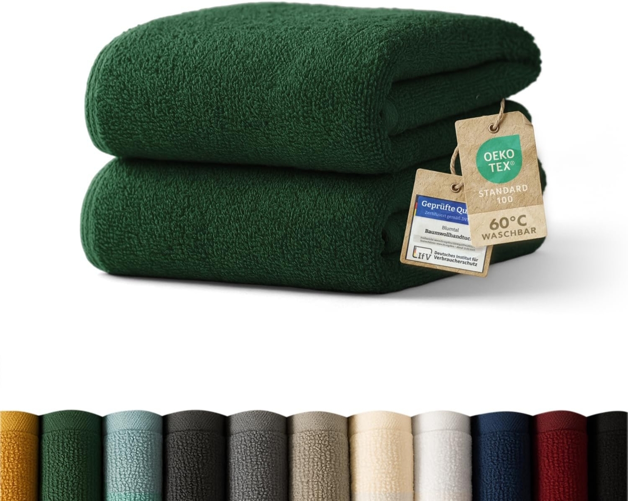 Blumtal Handtücher Premium Frottier Handtücher Set 2 teilig 100% Baumwolle, Frottee (2X (50x100 cm), 2-St), Oeko-TEX zertifiziert - Ultra saugstarkes Frottier Handtücher Bild 1