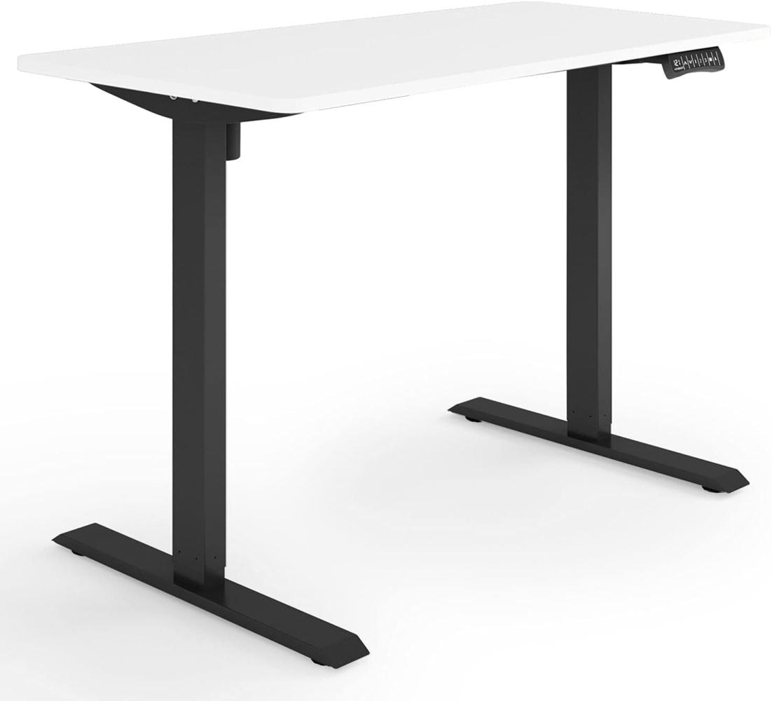 ESMART Germany ETX-121BW 120x60cm Weiß Ergonomischer Steh-Sitz-Schreibtisch Stufenlos elektrisch höhenverstellbar 73,5-123,5cm 3X Memory Aktivitätserinnerung Soft-Start/Stopp Schnelle Montage Bild 1