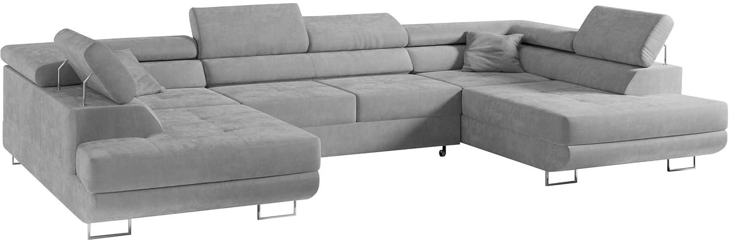 MKS MÖBEL Ecksofa GUSTAW U, Set, Wellenfedern, T30-Schaum, Bettkästen, Kopfstützen, Wohnzimmer - Wohnlandschaft, U-Form Couch mit Schlaffunktion Bild 1