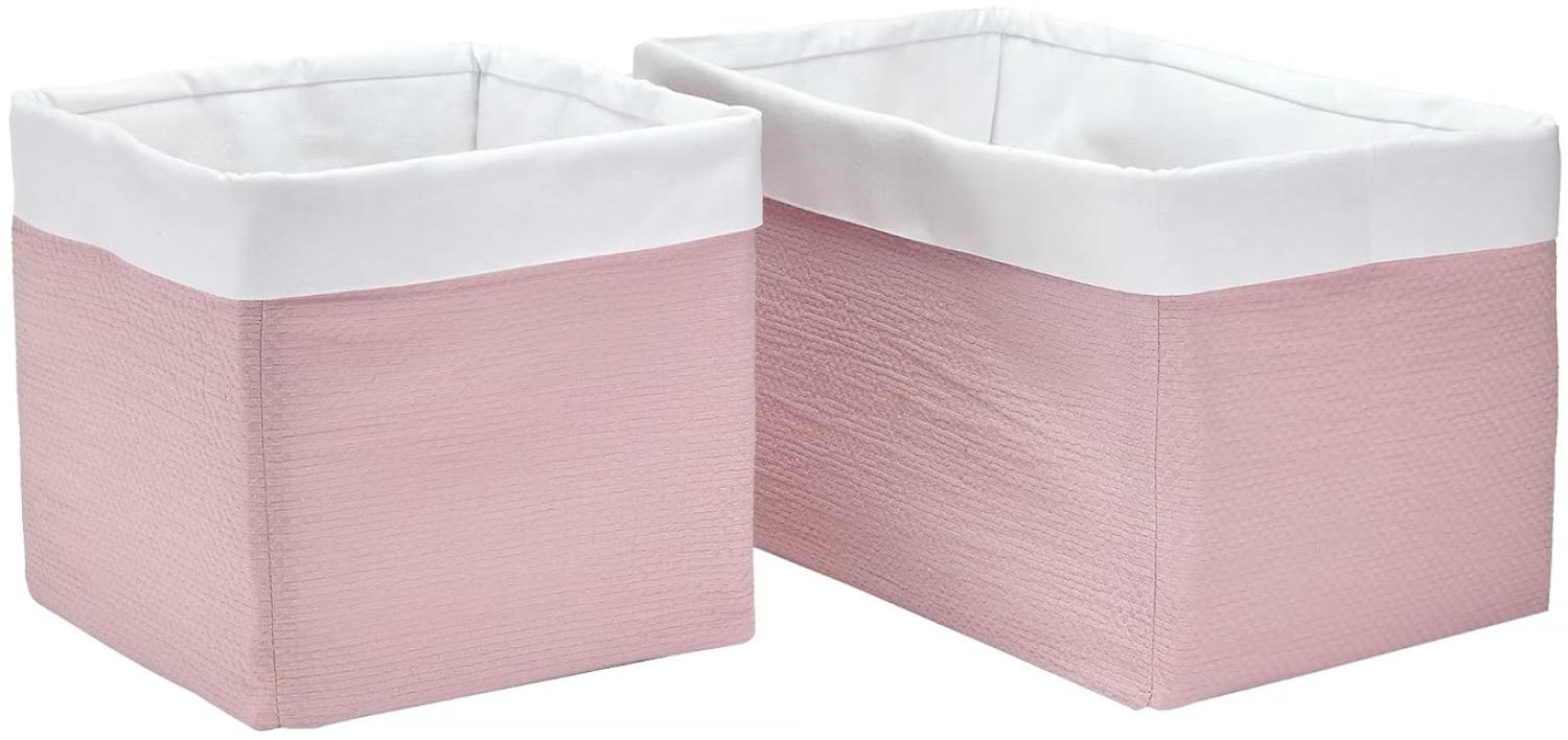 KraftKids Stoff-Körbchen in Doppelkrepp Rosa, Aufbewahrungskorb für Kinderzimmer, Aufbewahrungsbox fürs Bad, Größe 20 x 20 x 20 cm Bild 1