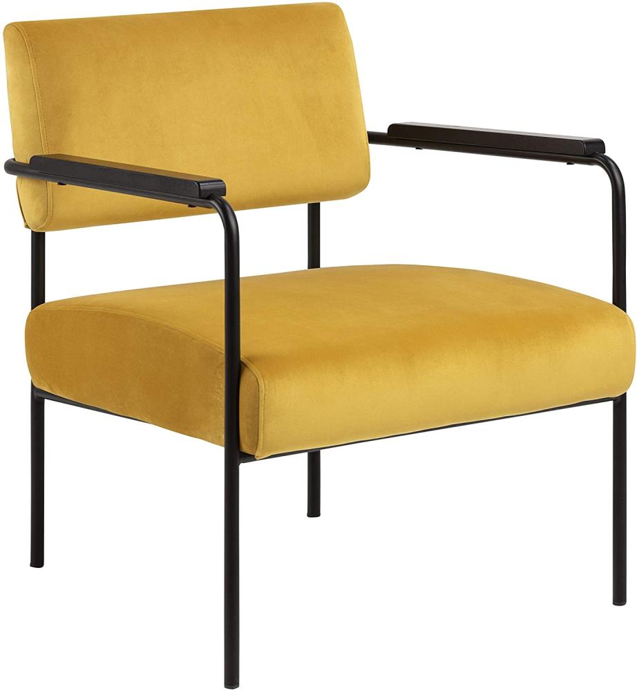 Loungestuhl 'CLOE' in gelb / Metall schwarz Bild 1