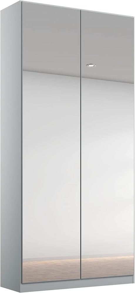 Rauch Möbel Alabama Drehtürenschrank Schrank Kleiderschrank Grau mit Spiegel, 2-türig, Inklusive Zubehörpaket Basic, 1 Kleiderstange, 2 Einlegeböden, BxHxT 91 x 229 x 54 cm Bild 1