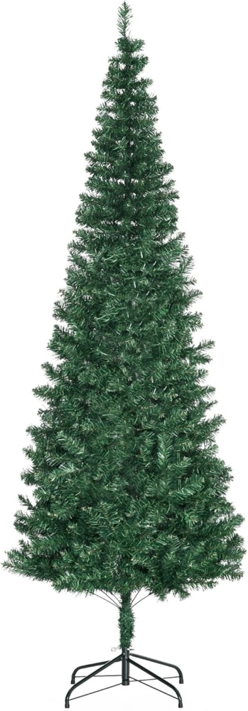 HOMCOM Künstlicher Weihnachtsbaum Christbaum mit 631 Äste zerlegbar PVC, Kunsttanne, 81 x 210 cm (BxH), grün Bild 1