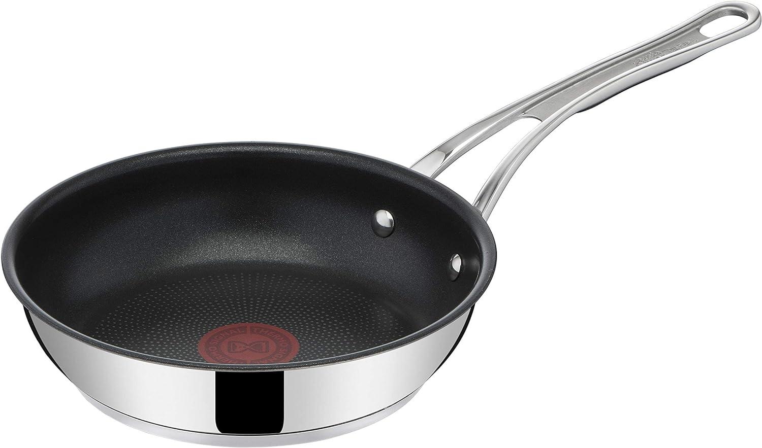 Jamie Oliver by Tefal Cook's Classics Bratpfanne 24 cm, Antihaftversiegelung, Induktionstauglich, Backofenfest, Edelstahl, Genieteter Griff, E3060435 Bild 1