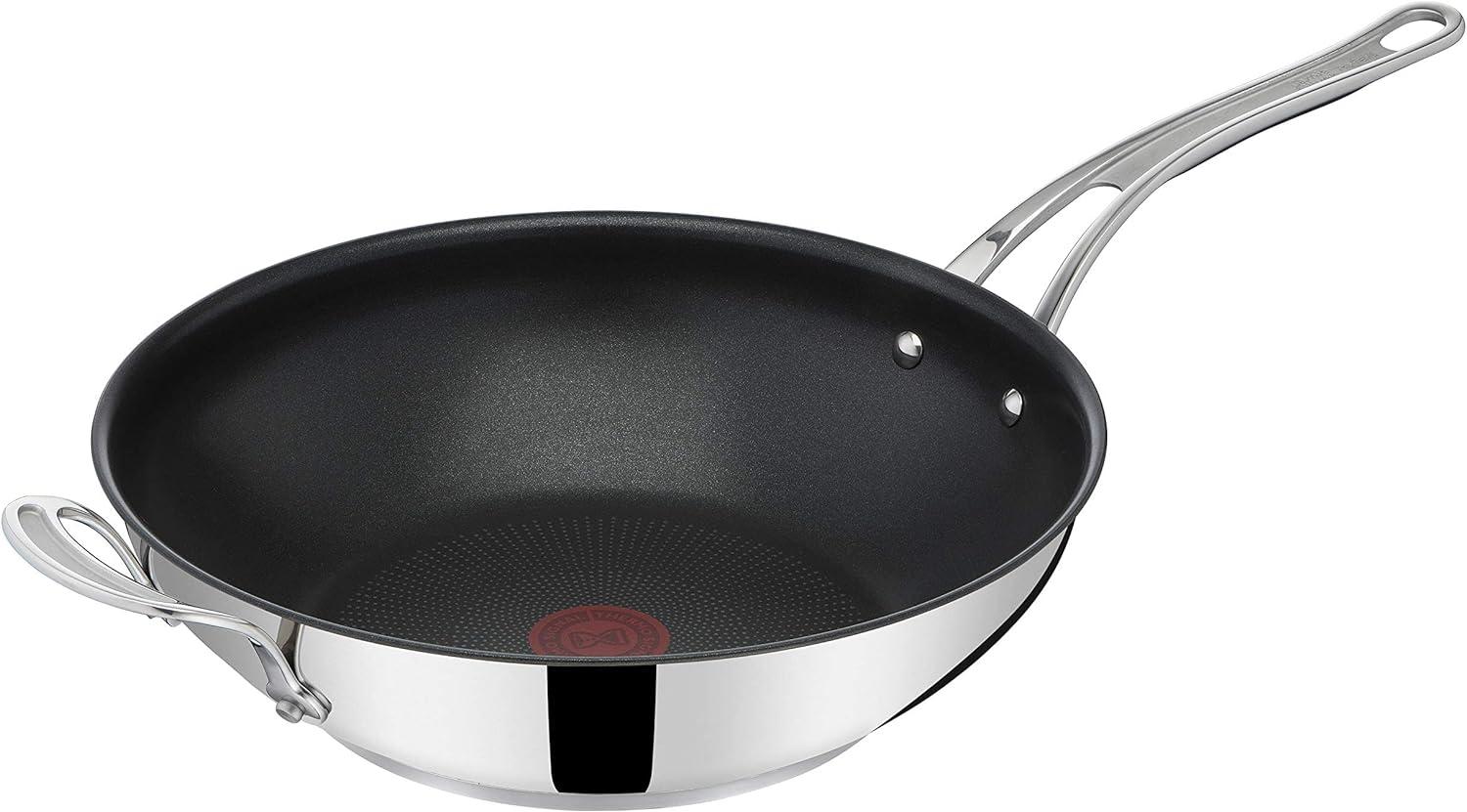 Tefal Wok Jamie Oliver Cook's Classic, Wokpfanne Induktion, Edelstahl (1-tlg), Thermo-Signal bei idealer Brattemperatur, Antihaftversiegelung Bild 1