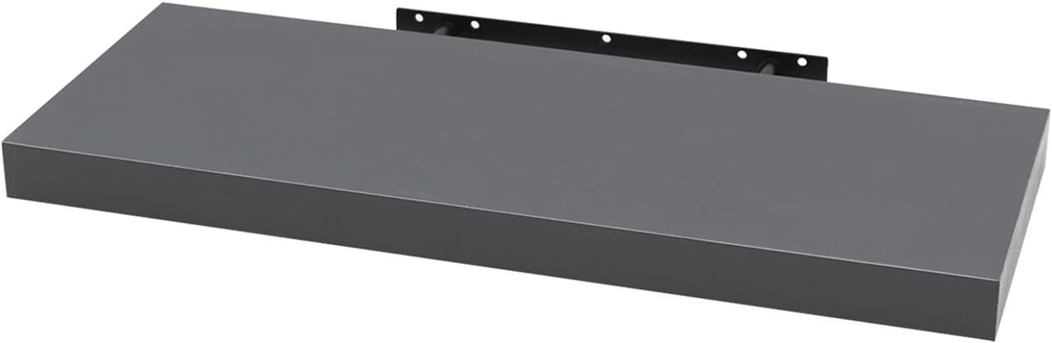 WOLTU Wandboard Wandregal CD DVD Regal Bücherregal Schweberegal Holz Board 1200x22. 9x3. 8cm dunkel grau für Büro, Wohnzimmer, Schlafzimmer, Küche RG9315dgr Bild 1