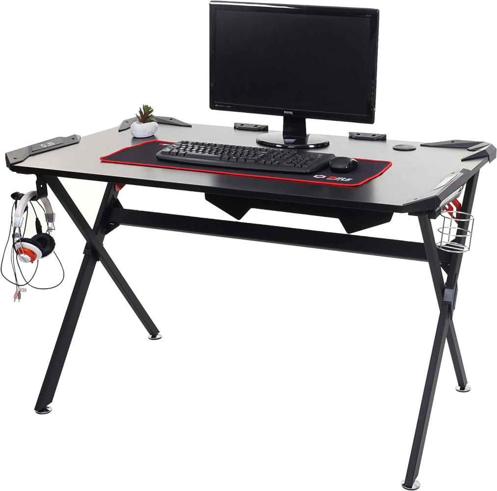 Schreibtisch HWC-F11, Computertisch Jugend-Schreibtisch, Gaming 120x75cm schwarz Bild 1