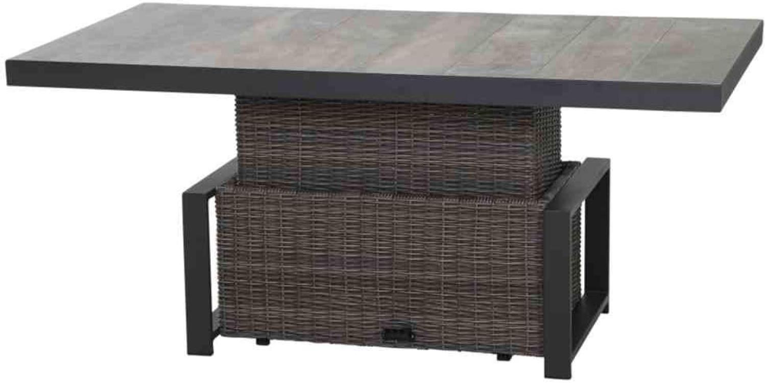 Siena Garden Corido Loungetisch 160 x 90 cm Gardino®-Geflecht charcoal grey Keramik Bild 1