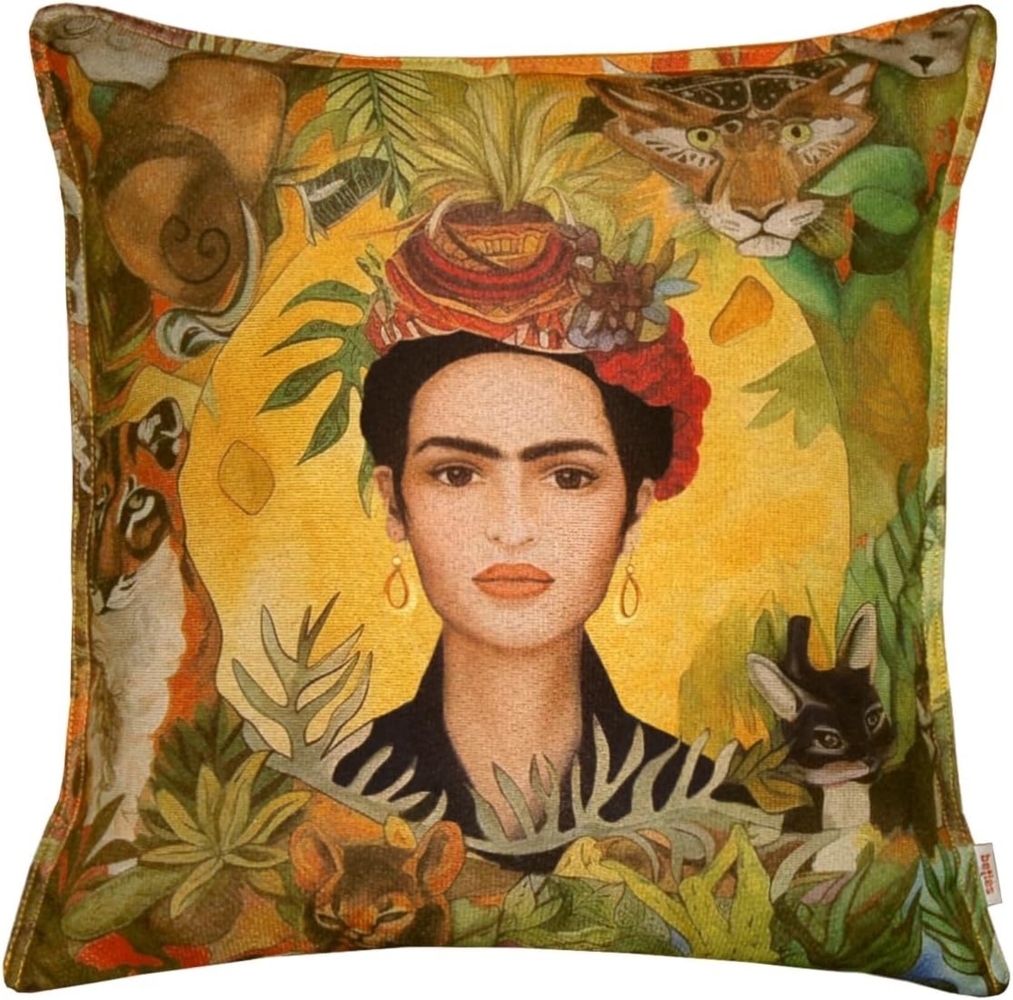 beties Kissenhülle POP-Collection, (1 Stück), Gobelin/Samt Wende-Kissenhülle mit Stehsaum Frida POP-ART ca. 45x45 cm Bild 1