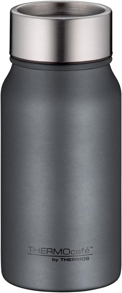 THERMOcafé by THERMOS TC DRINKING MUG grey mat 0,35l, Thermobecher Edelstahl, Isolierbecher, Kaffeebecher to go, auslaufsicher, 8 Stunden heiß 16 Stunden kalt, spülmaschinenfest, BPA-frei Bild 1