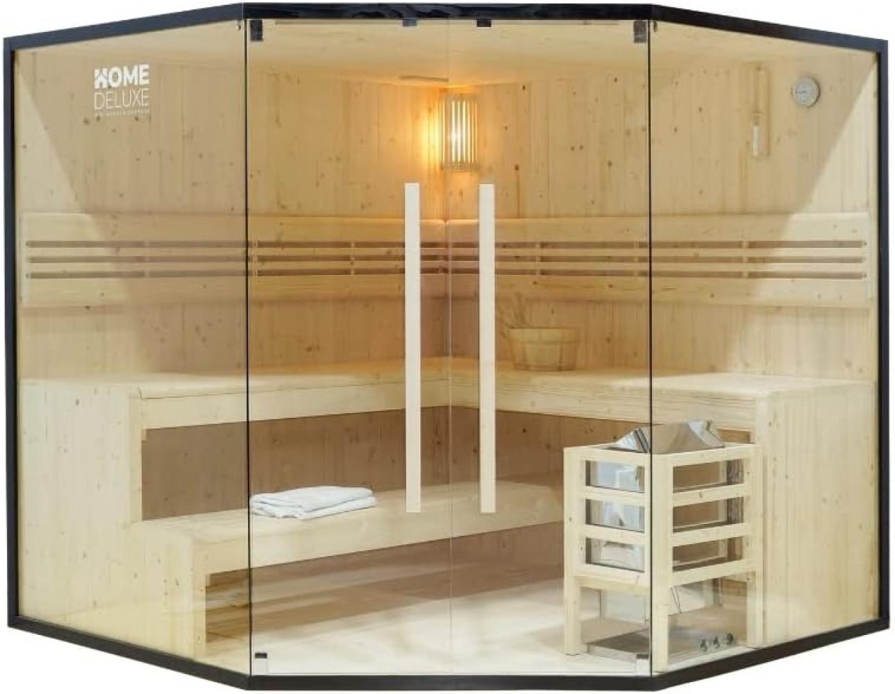 Home Deluxe 'Shadow - XL' Traditionelle Sauna für 6 Personen, inkl. Ofen, Holz natur, 190 x 200 x 200 cm Bild 1