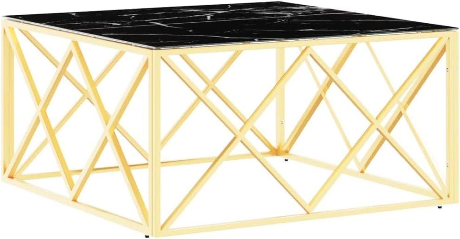 vidaXL Couchtisch Golden 80x80x40 cm Edelstahl und Glas 349972 Bild 1