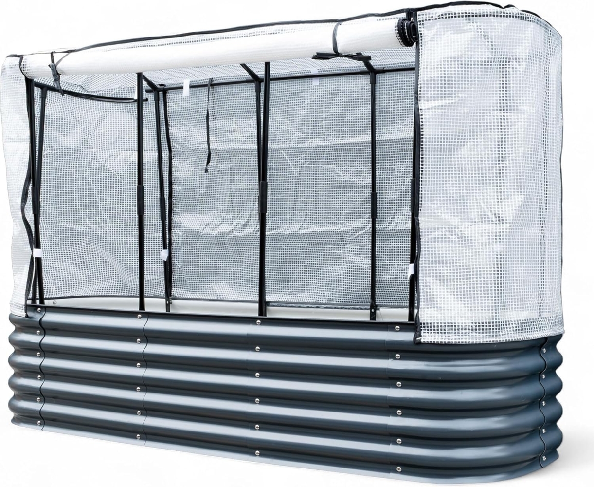 osoltus Hochbeet Gartenbeet Pflanzbeet Small mit Gewächshaus 195x60x130cm Bild 1