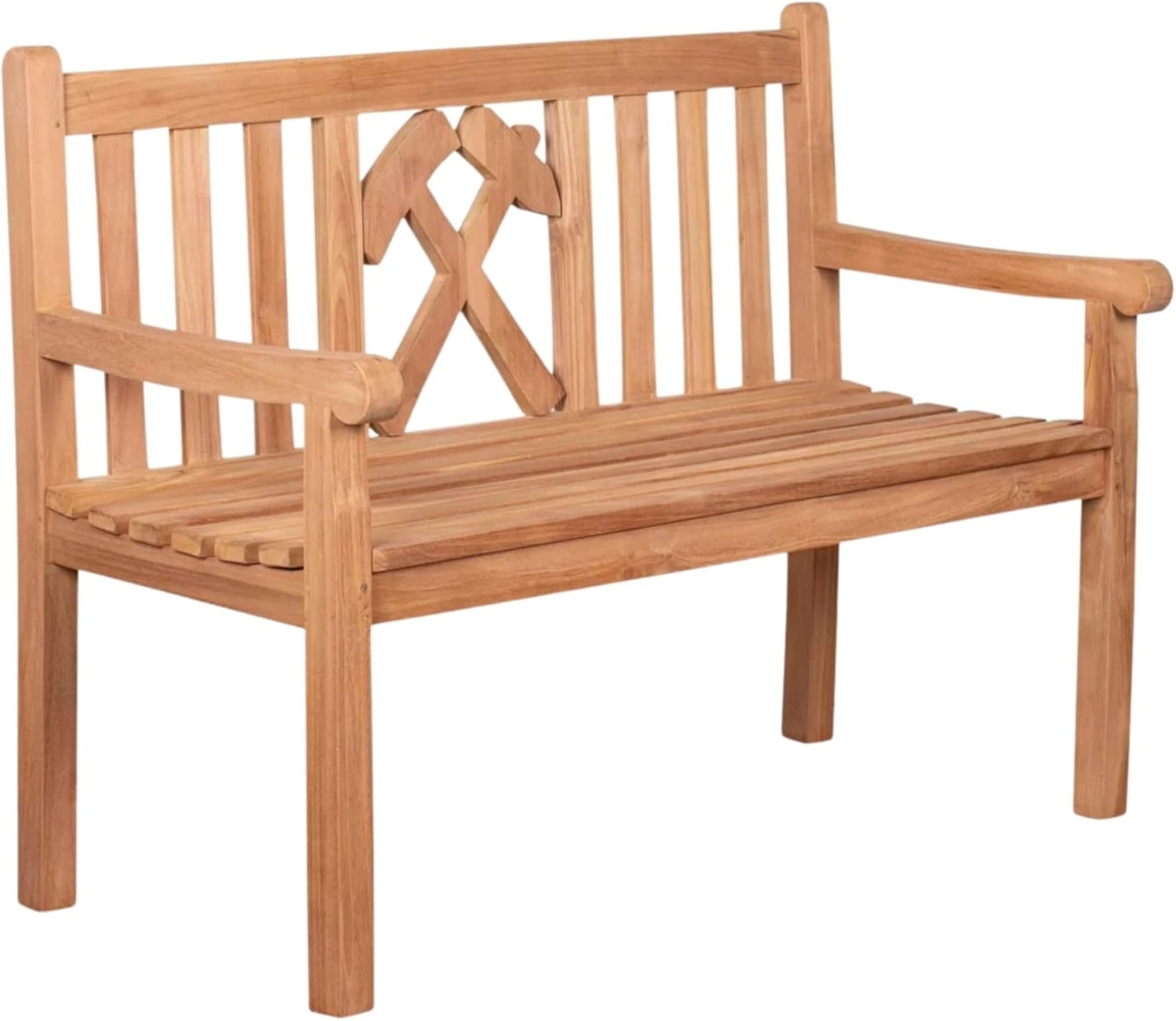 'Hammer/Glückauf' Gartenbank, Teakholz Natur, 60 x 94 x 120 cm Bild 1