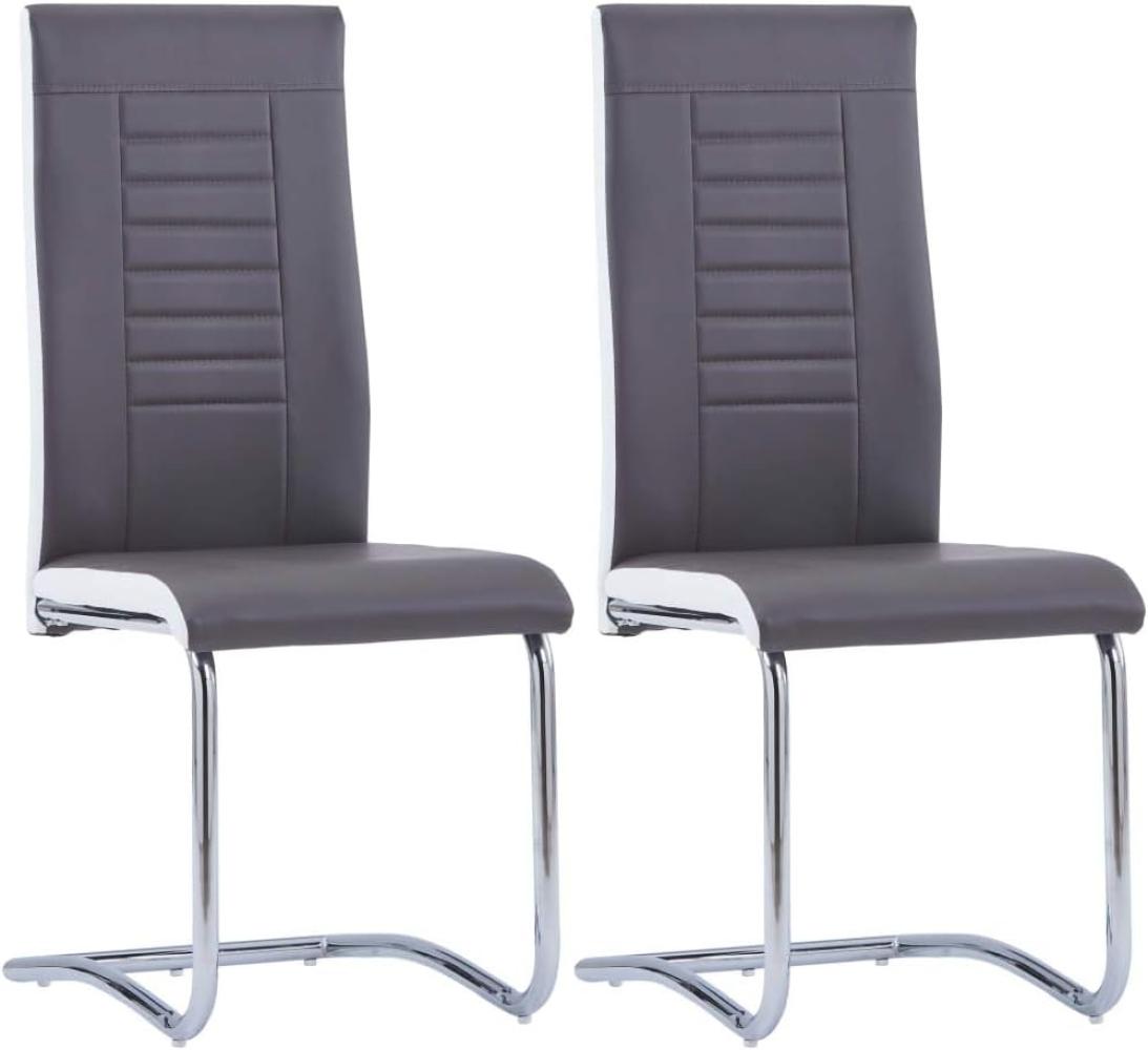 vidaXL Freischwinger 2 Stk. Grau Kunstleder [281725] Bild 1