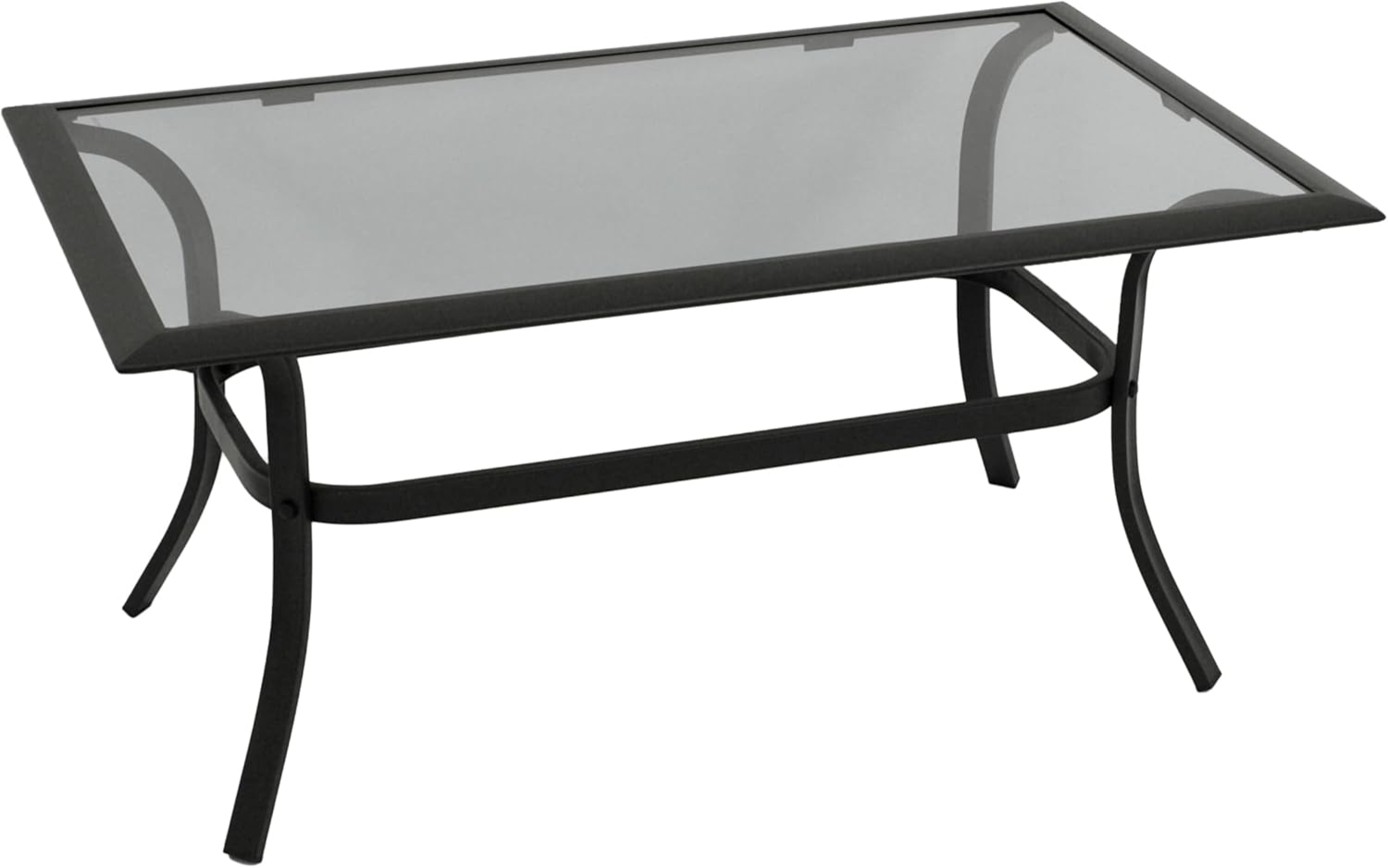 DEGAMO Beistelltisch ZAGREB gross, 102x61cm, Stahl schwarz + Glas, Indoor + Outdoor Bild 1