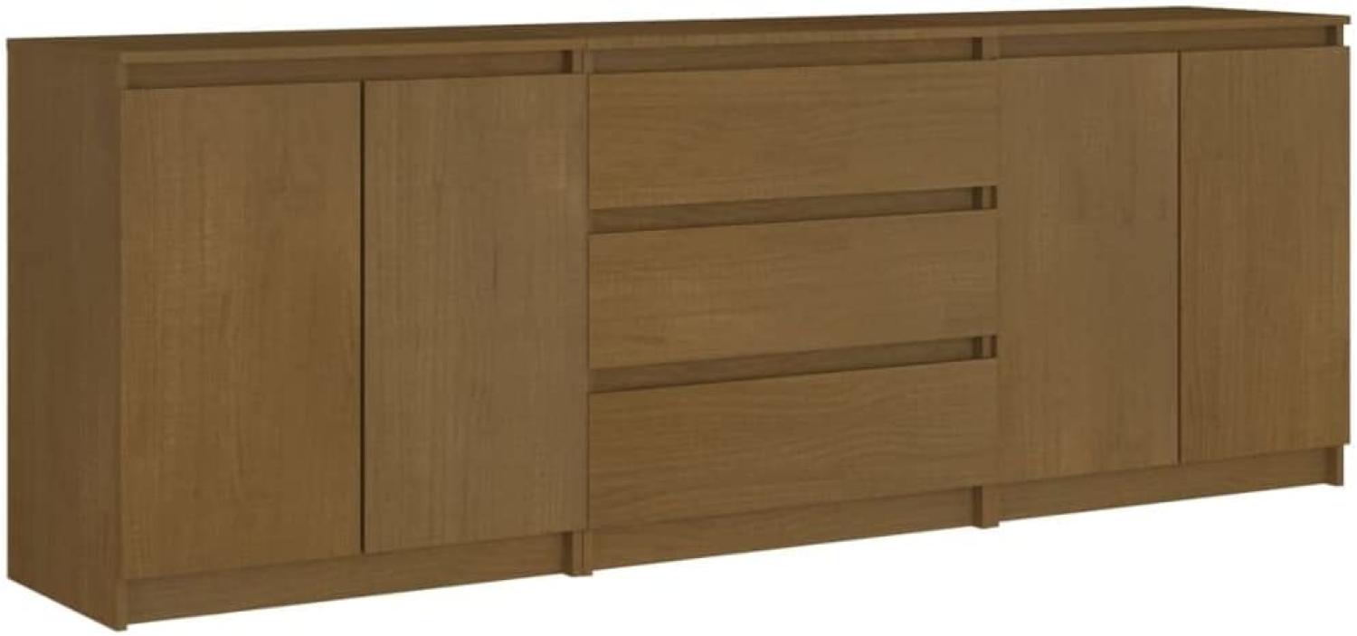 vidaXL Beistellschrank Honigbraun 180x36x65 cm Massivholz Kiefer 3094296 Bild 1