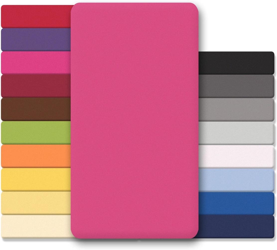 CelinaTex Jersey Spannbettlaken Lucina 200x200-200x220cm pink 100% Baumwolle gekämmt bis 26cm Matratzenhöhe Oeko-TEX Bild 1