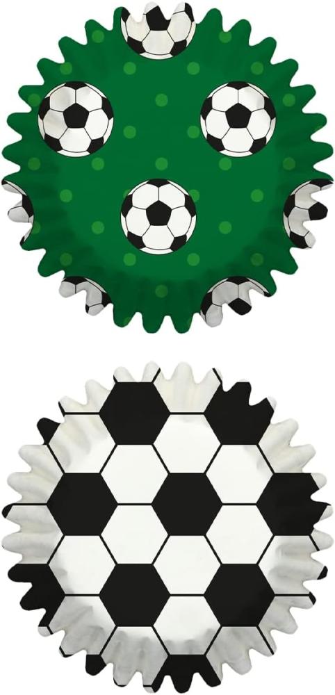 Birkmann Mini-Papierbackförmchen, 100 Stück, Backförmchen, Muffinbackform, Muffinform, Fussball, Ø 4. 5 cm, 444874 Bild 1