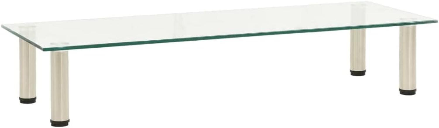vidaXL TV-Tisch Transparent 100 x 35 x 17 cm Hartglas Bild 1