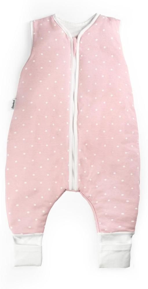Ehrenkind® Babyschlafsack mit Beinen | Bio-Baumwolle | Ganzjahres Schlafsack Baby Gr. 90 Farbe Rosa mit weißen Punkten Bild 1