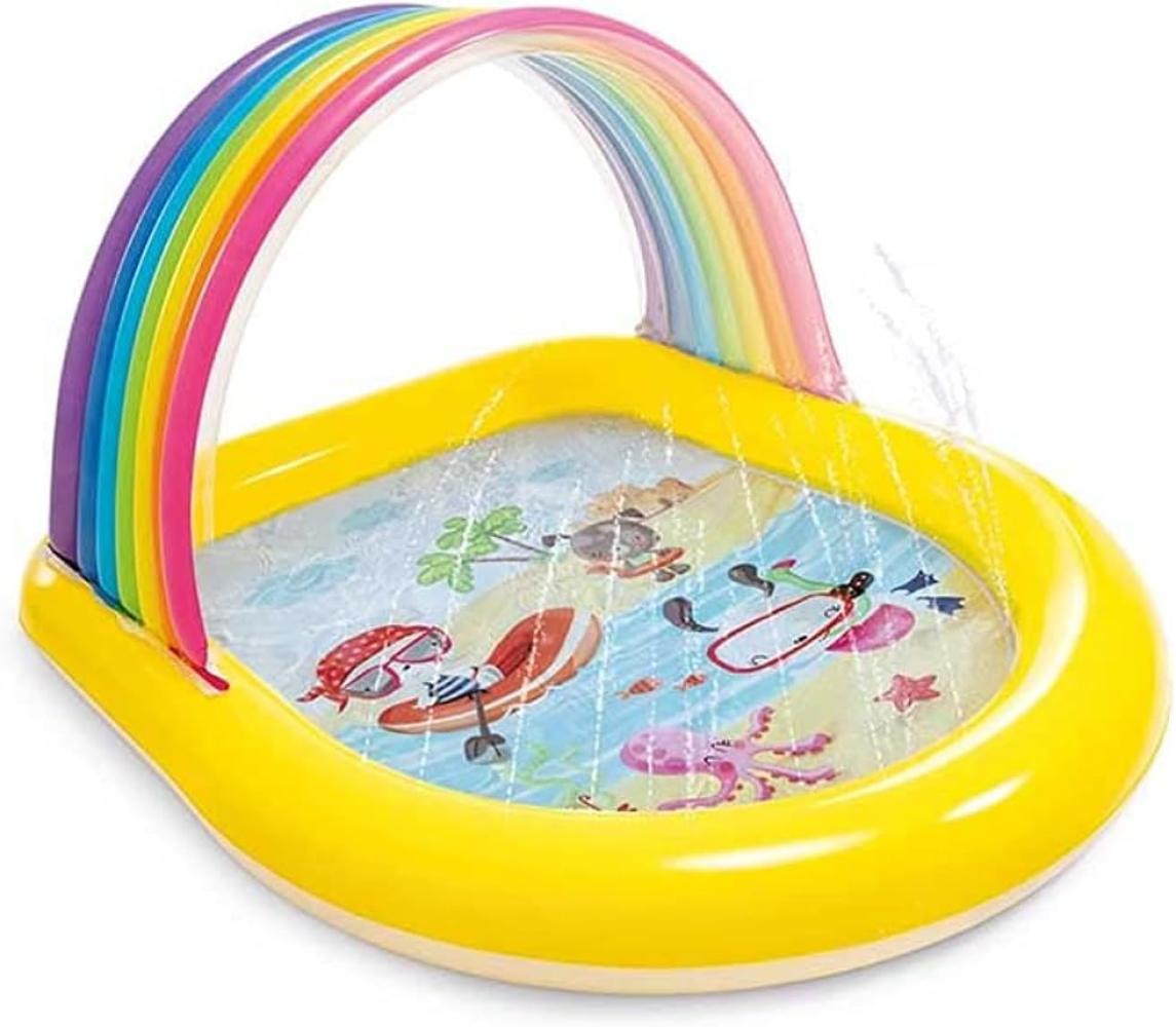 Aufblasbares Planschbecken für Kinder REGENBOGEN, mit Dusche, INTEX Bild 1