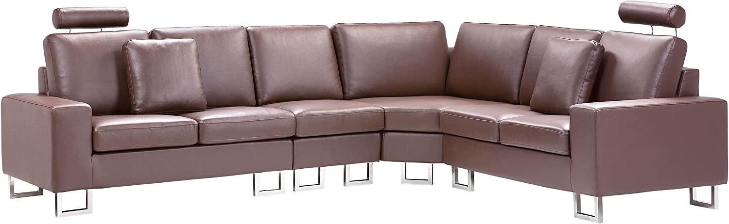 Ecksofa linksseitig Leder braun STOCKHOLM Bild 1