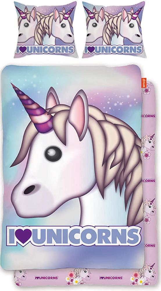 Emoji Einhorn Bettwäsche Linon / Renforce Bild 1