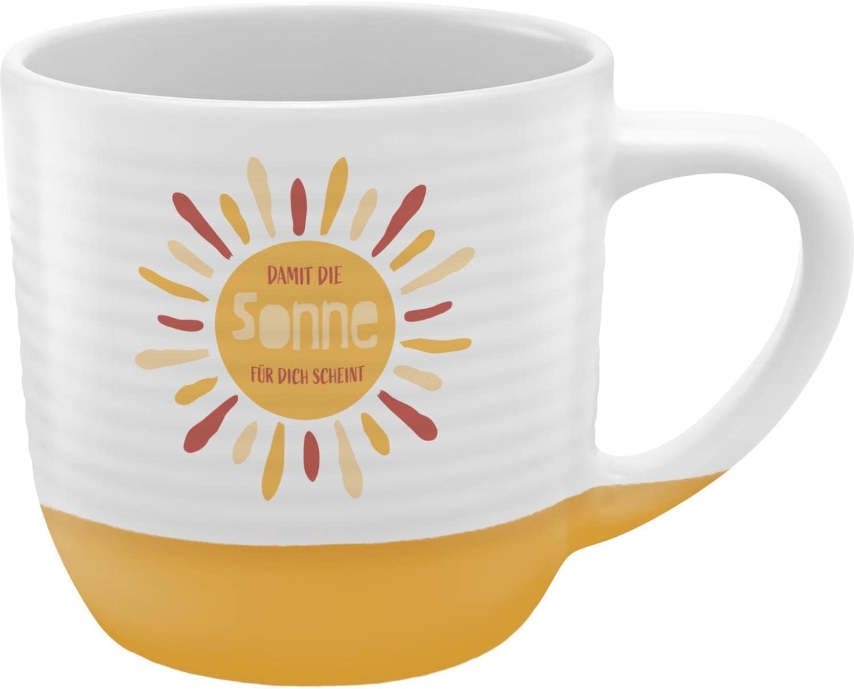 GRUSS & CO Tasse mit Rillen "Sonne" | Steinzeug, 40 cl, mehrfarbig | Geschenk Freunde | 48442 Bild 1