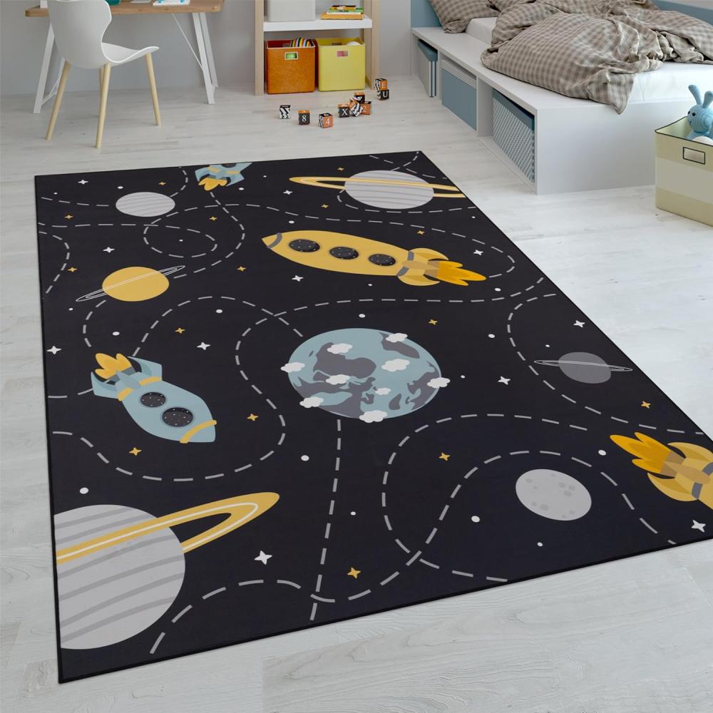 Paco Home Kinderteppich Teppich Kinderzimmer Spielteppich Junge Mädchen Modern rutschfest, Grösse:200x290 cm, Farbe:Grau 5 Bild 1