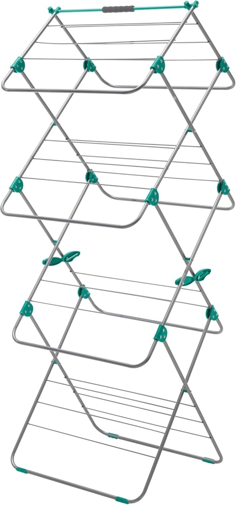 Addis Easi 3-Tier-Innen Wäscheständer, 15 m Trockenfläche – Metallic Aqua (Silber-Aqua) Bild 1