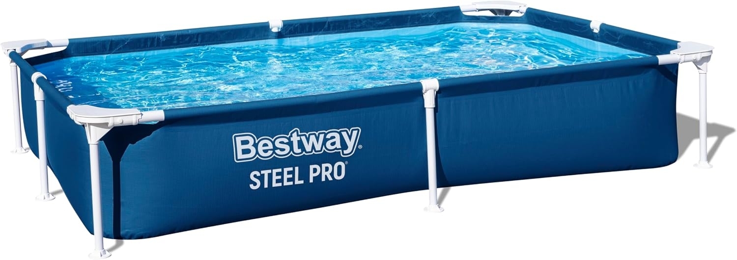 Steel Pro™ Frame Pool ohne Pumpe 221 x 150 x 43 cm, dunkelblau, eckig Bild 1