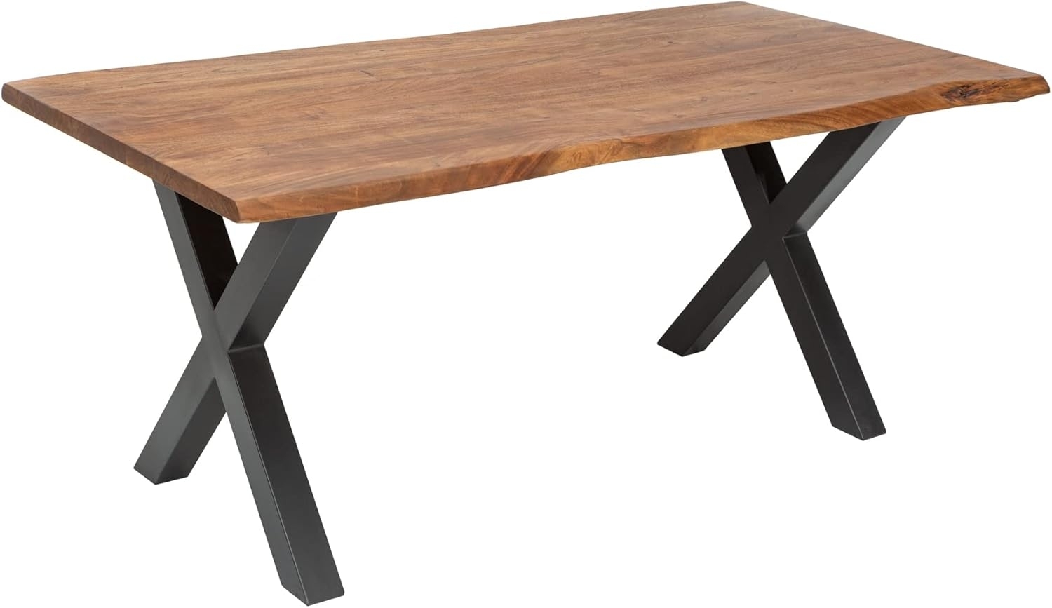 riess-ambiente Baumkantentisch MAMMUT NATURE 180cm honigfarben, Massivholz · Baumkante · X-Gestell · 3,5cm Tischplatte · Akazie Bild 1