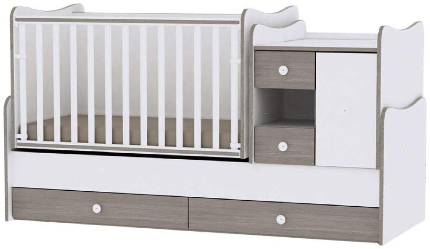 Lorelli '3 in 1 Mini Max' Babybett und Jugendbett für 2 Kinder, weiß Bild 1