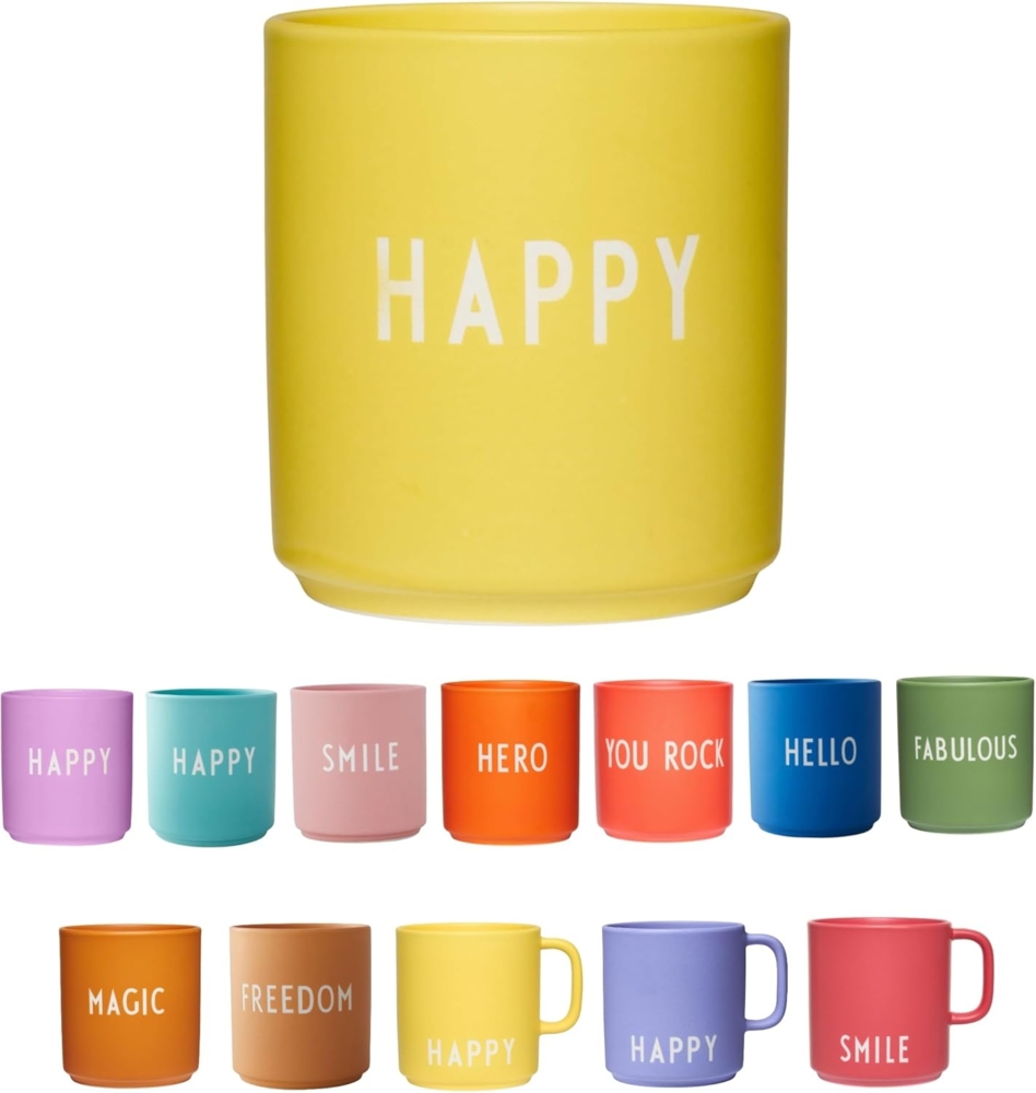 Design Letters Becher Favourite Cup Happy Yellow 10101002YELLOHAPPY Bild 1