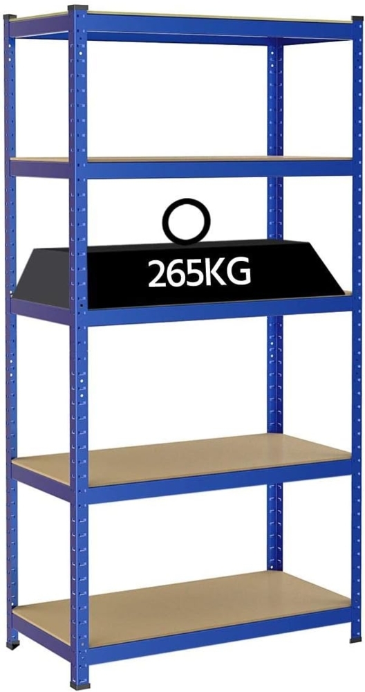 Yaheetech Lagerregal Steckregal 180 x 90 x 45 cm, 5 böden Schwerlastregal, pulverbeschichtete Kellerregal Regalsystem max. 1325 kg belastbar, Keller, Garage Bild 1