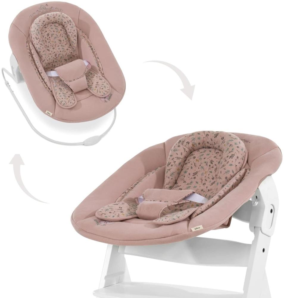 Hauck Babywippe Alpha Bouncer 2in1 kompatibel mit Hauck Hochstuhl Alpha+ und Beta+, Baby Wippe für Neugeborene ab Geburt bis 13 kg, mit Sitzverkleinerer, Shaukelfunktion, Bambi Rosa Bild 1