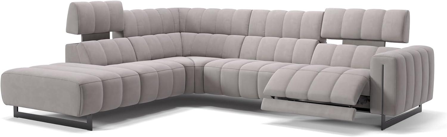 Sofanella Wohnlandschaft Veneto Stoff Ecksofa Couch in Hellgrau M: 306 x 281 Breite x 101 Tiefe Bild 1