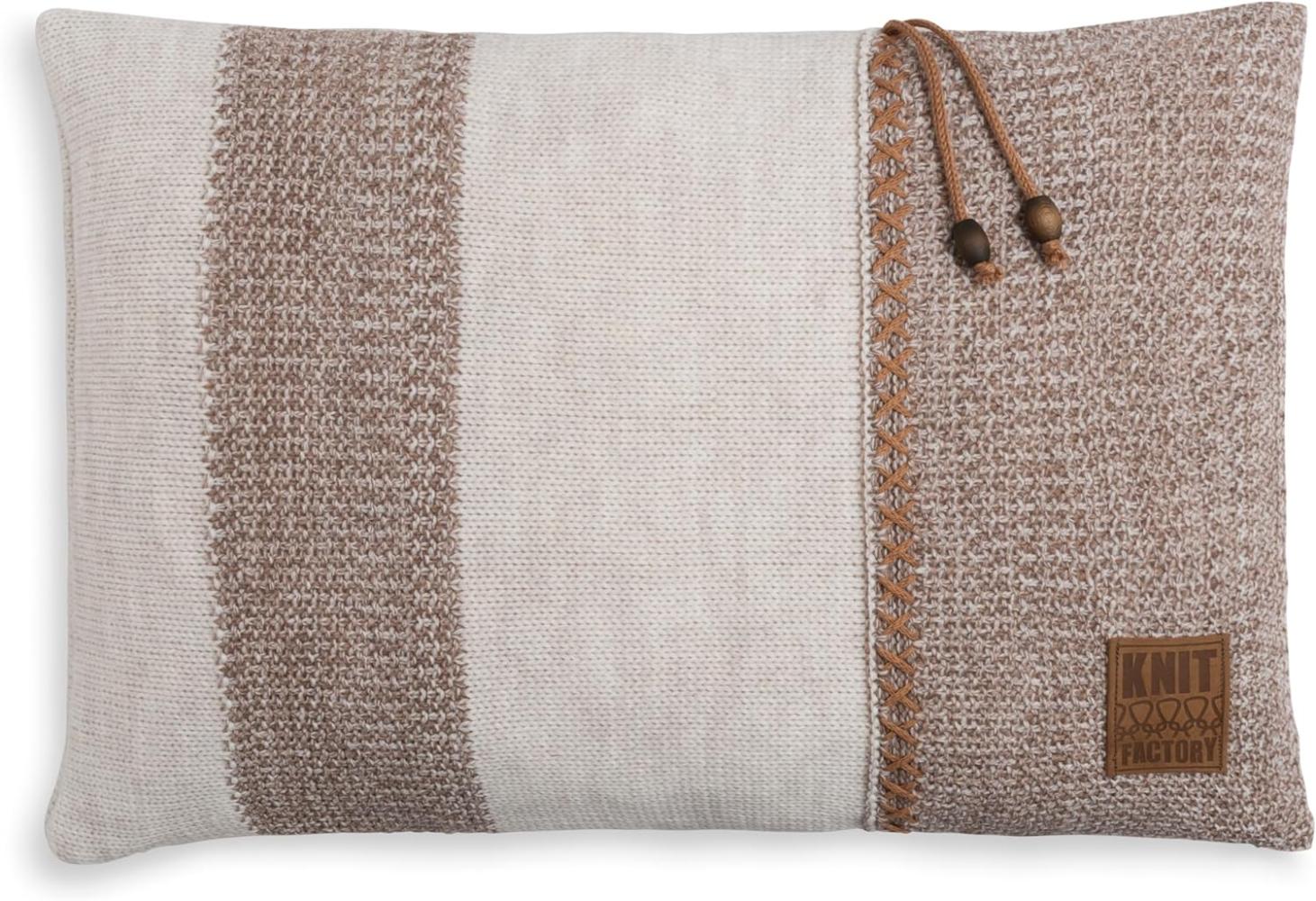 Knit Factory Roxx Kissen 60x40 cm Gestreift Beige Bild 1