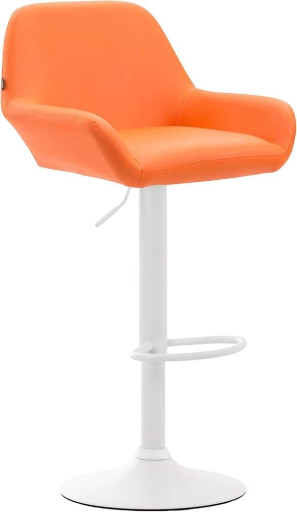 Barhocker Braga Kunstleder weiß orange Bild 1