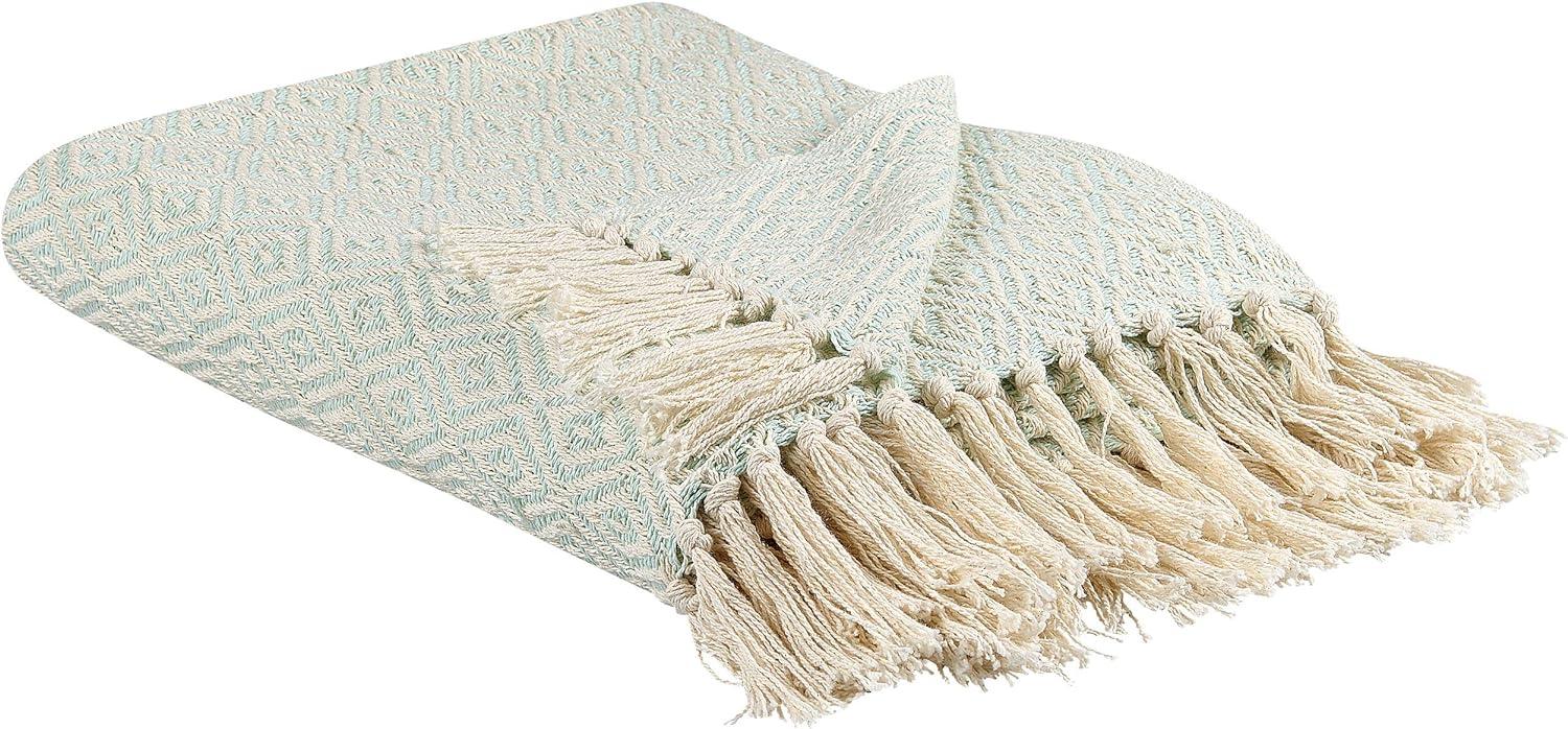 Beliani 'MITYAL' Kuscheldecke, Baumwolle mintgrün, 125 x 150 x 0,5 cm Bild 1