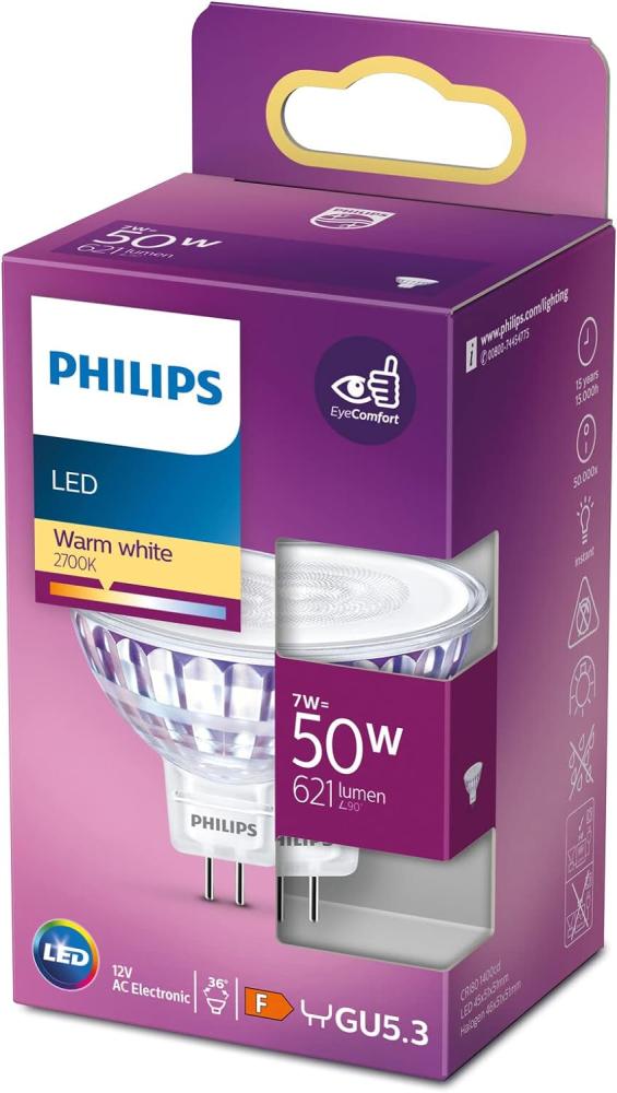 Philips LED-Lampe LED 50W MR16 WW 36D ND SRT4 GU5. 3 Bild 1