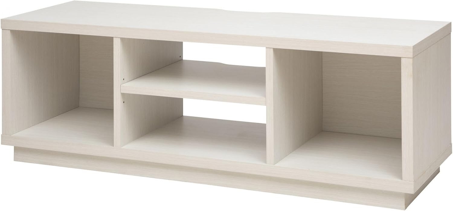 Iris Ohyama, TV-Ständer/TV-Schrank/TV-Holzständer/TV-Ständer mit offenen Regalen/TV-Ständer für 55-Zoll-Fernseher, Massivholz,DesignBüro, Wohnzimmer - TV Cabinet Standard - OTS-125S - weiÃŸe Eiche Bild 1