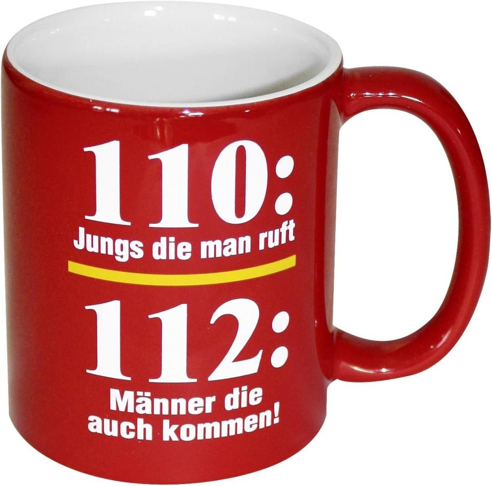 Close Up Feuerwehr Tasse 110 und 112 rot, aus Keramik, Füllmenge ca. 320ml. Bild 1
