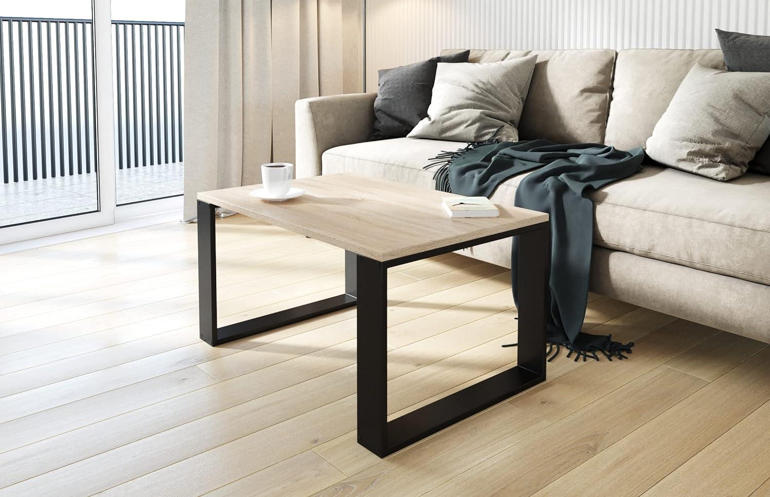 AKKE Außergewöhnlicher Couchtisch Beistelltisch für Wohnzimmer | Kaffee Tee Wohnzimmertisch Tisch | Coffee Table | Zimmer Schlafzimmer Möbel | Deko Modern Sonoma 100 x 60 x 55 Bild 1