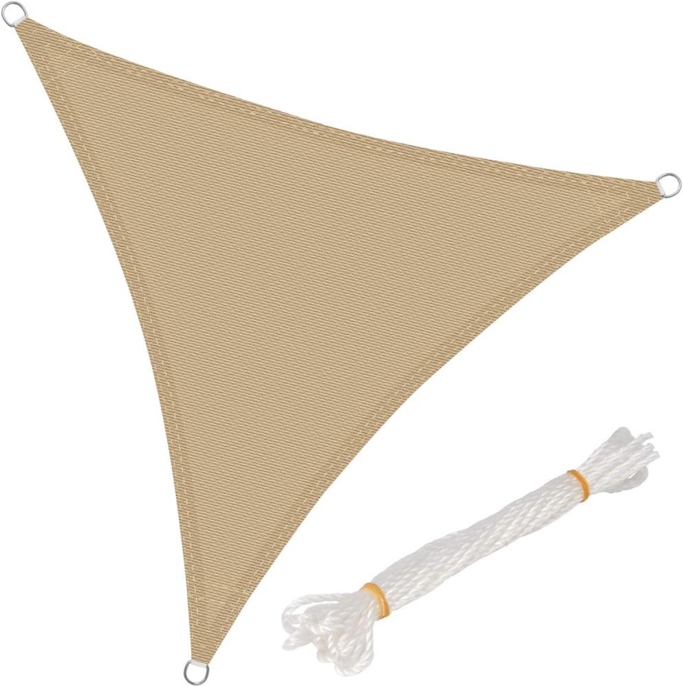 WOLTU Sonnensegel Sonnenschutz HDPE Windschutz UV Schutz Sand 4 x 4 x 4 m Bild 1