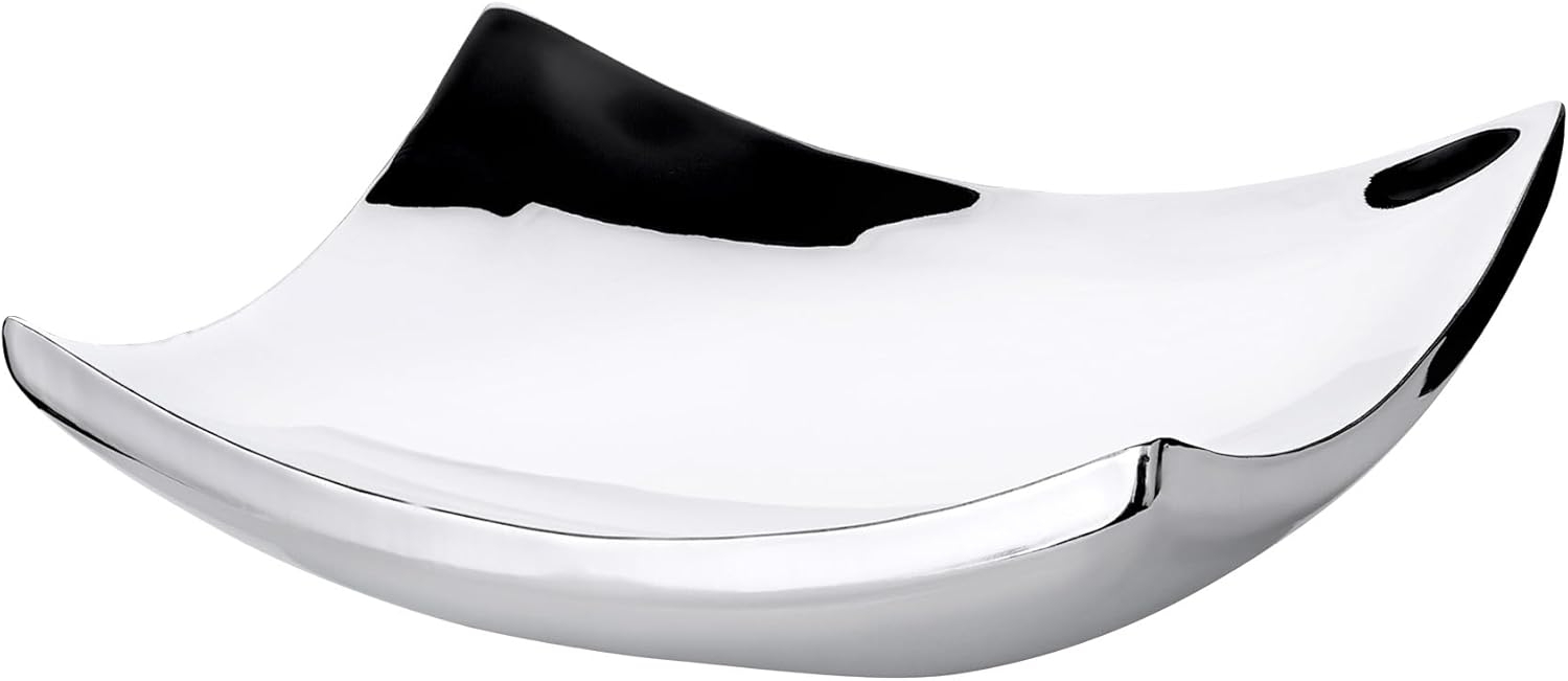 EDZARD Servierschale Dallas, Edelstahl, Schale, quadratisch, Silber-Optik, hochglanzpoliert, H 5 cm Bild 1